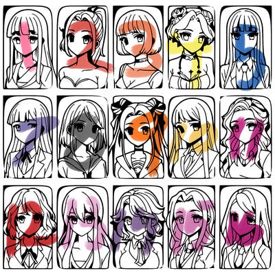 girls that look diffrent anime