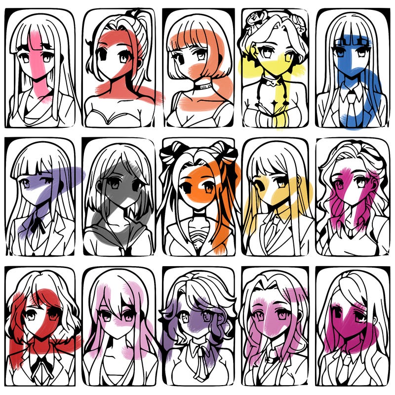 girls that look diffrent anime