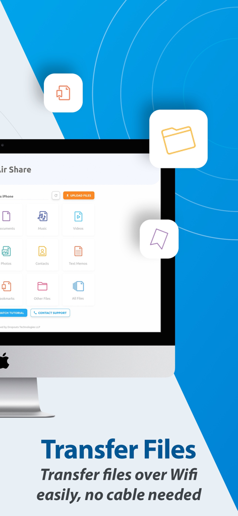 Air Share Wifi File Transfer - Interfaz de escritorio de la aplicación Air Share para transferencia inalámbrica de archivos a través de WiFi sin cables