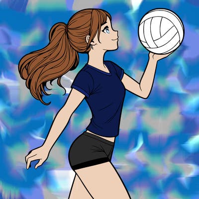volley ball realistic girl