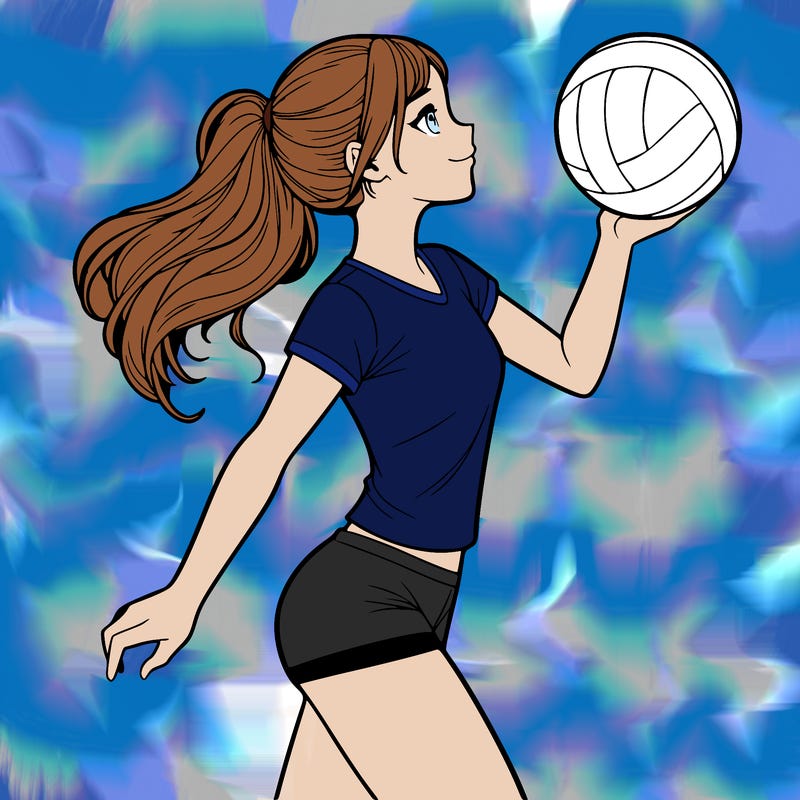 volley ball realistic girl