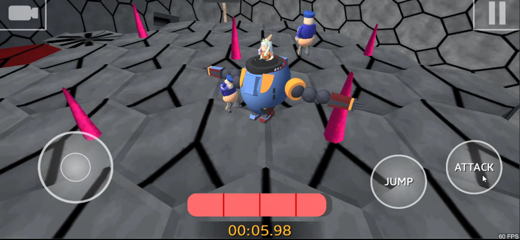 Escape  Barry Prison: Obby Run - A character in a robot suit navigating a prison obstacle course with guards and traps