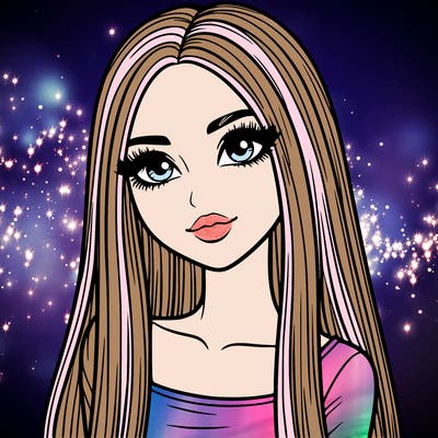 realistic girl with straight and long hair