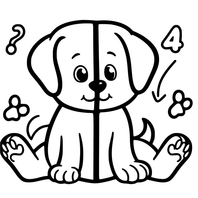 a puppy split into four