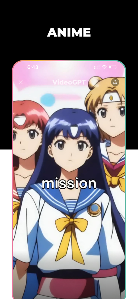 Three anime characters in school uniforms generated by VideoGPT AI