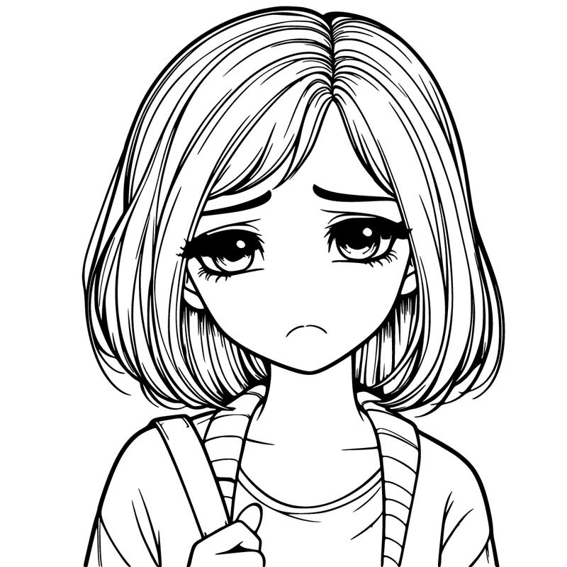 realistic girl sad