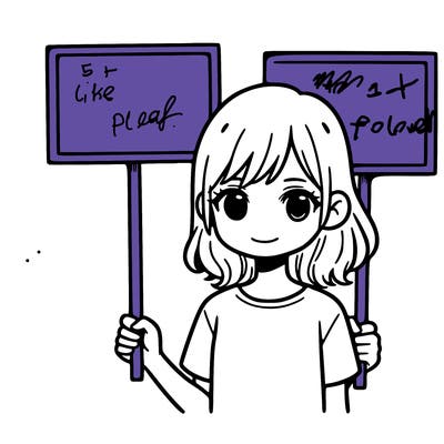 girl with a sign