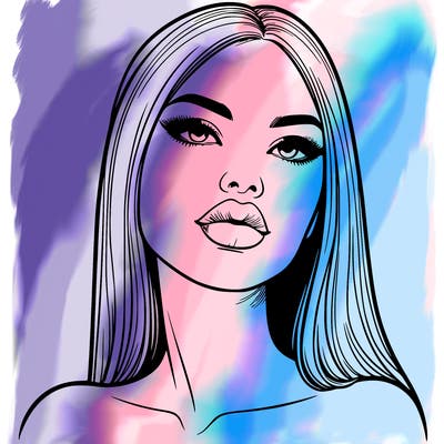 realistic woman with full lips