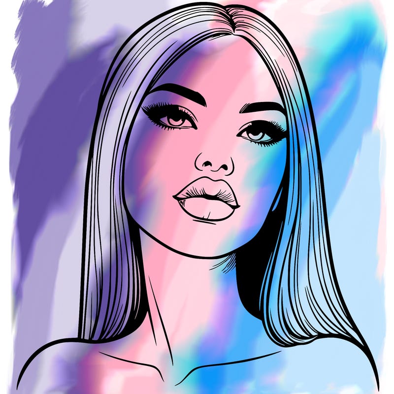 realistic woman with full lips