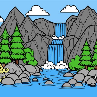waterfall in mountain