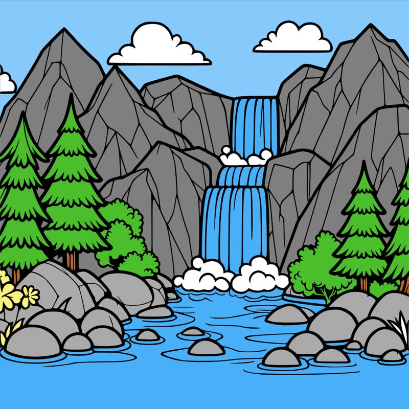 waterfall in mountain