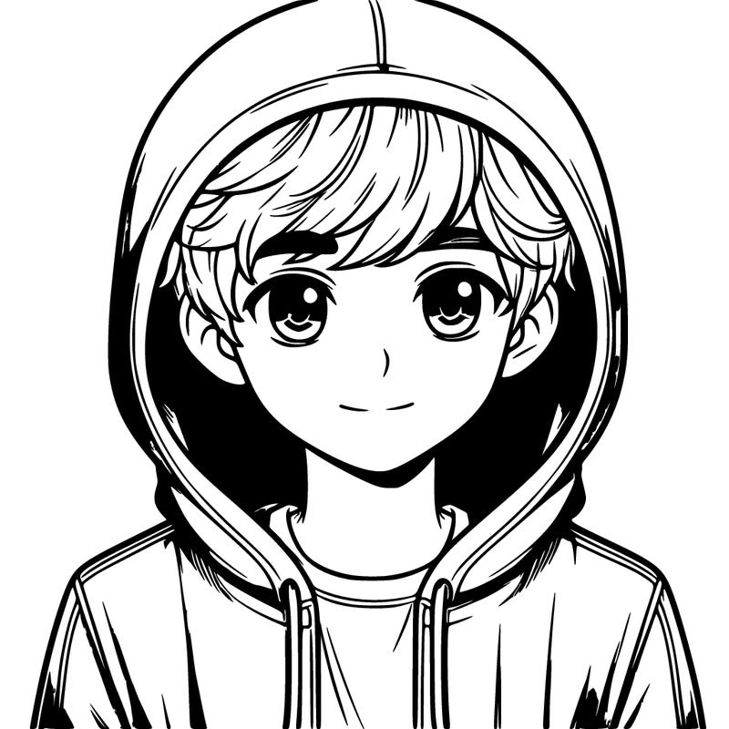 realistic boy with hoodie