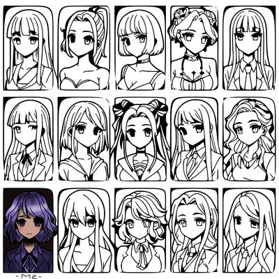 girls that look diffrent anime