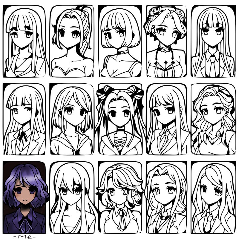 girls that look diffrent anime