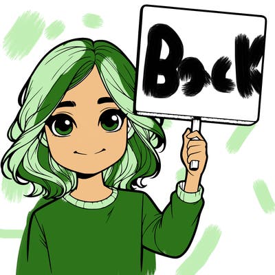 realistic girl holding up a sign