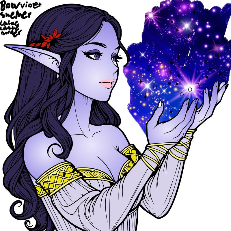 realistic elf girl doing magic