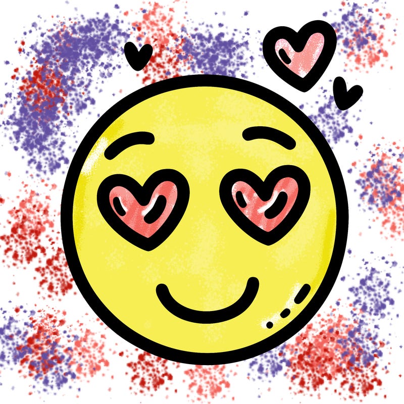 smiley face with heart eyes