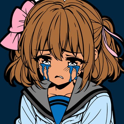 anime girl crying