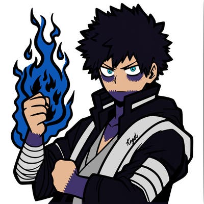 dabi with his fire