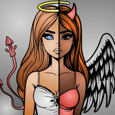 devil vs angel realistic girl