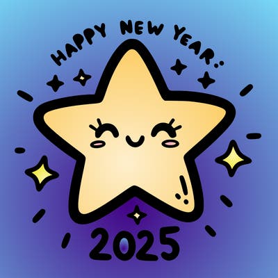 happy new year 2025 star wish
