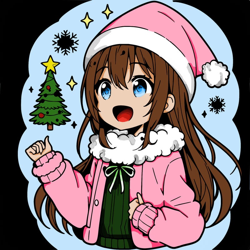 anime girl christmas