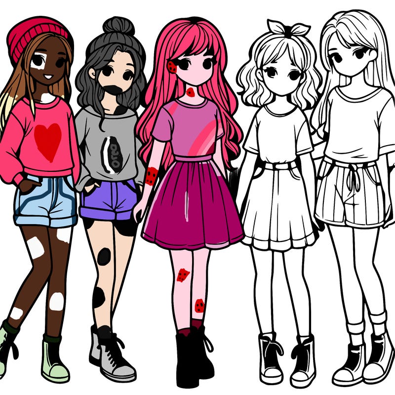 a group of five girls