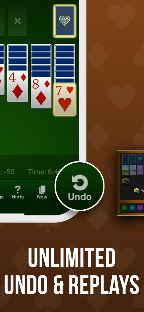 Solitaire for Seniors - Solitaire for Seniors game interface showing large card faces and a prominent undo button