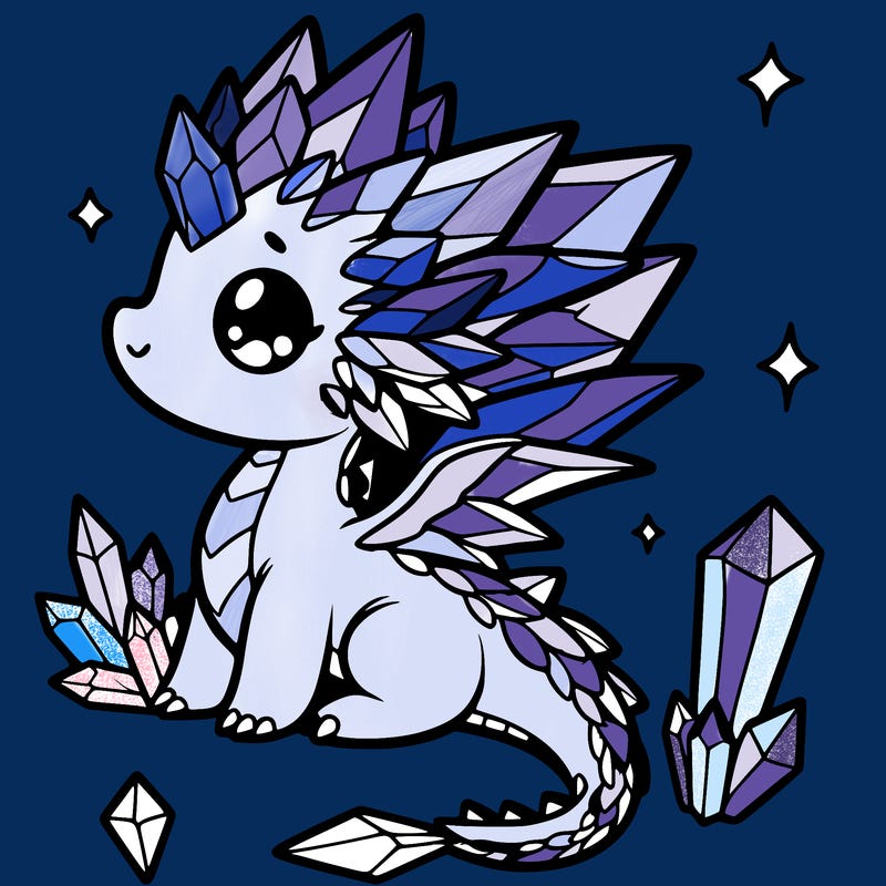 little cute crystal dragon