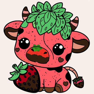 cute strawberry cow