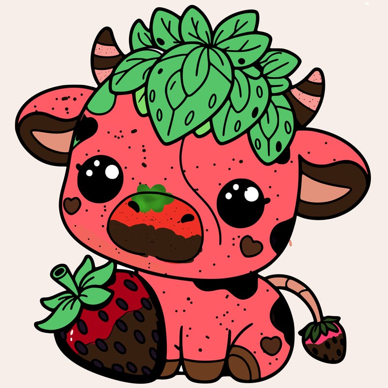 cute strawberry cow