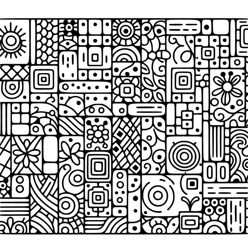 a pattern with made of small lines and squares