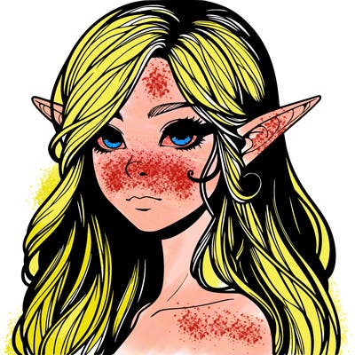 elf girl realistic dark fantasy