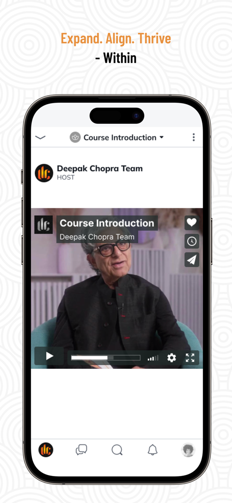 Deepak Chopra - Deepak Chopra presenting a course introduction in the wellness app