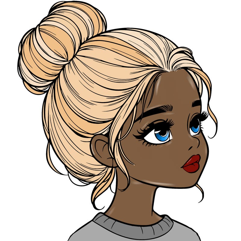 realistic girl with bun