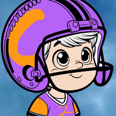 boy wearing football helmet