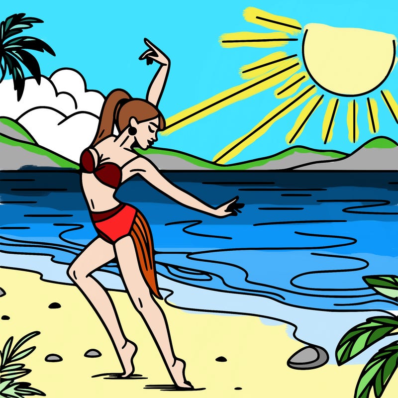 dancer on beach