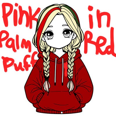 a realistic girl with a oversized hoodie and she has braids