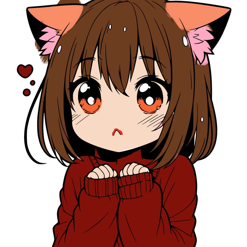 shy anime catgirl