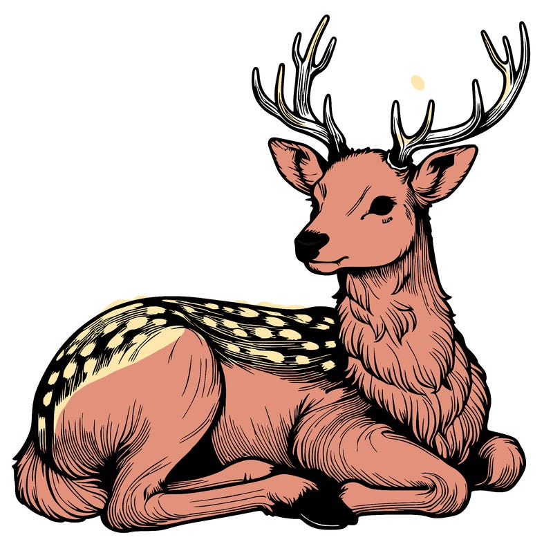 realistic deer with antlers
