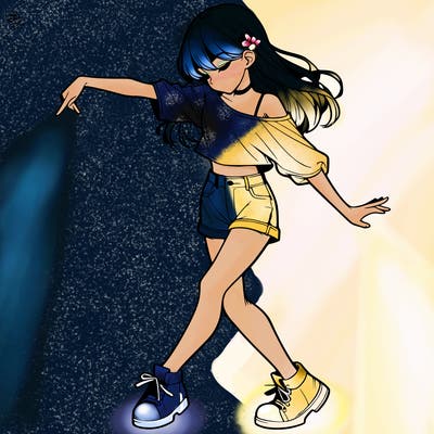 realistic girl danceing