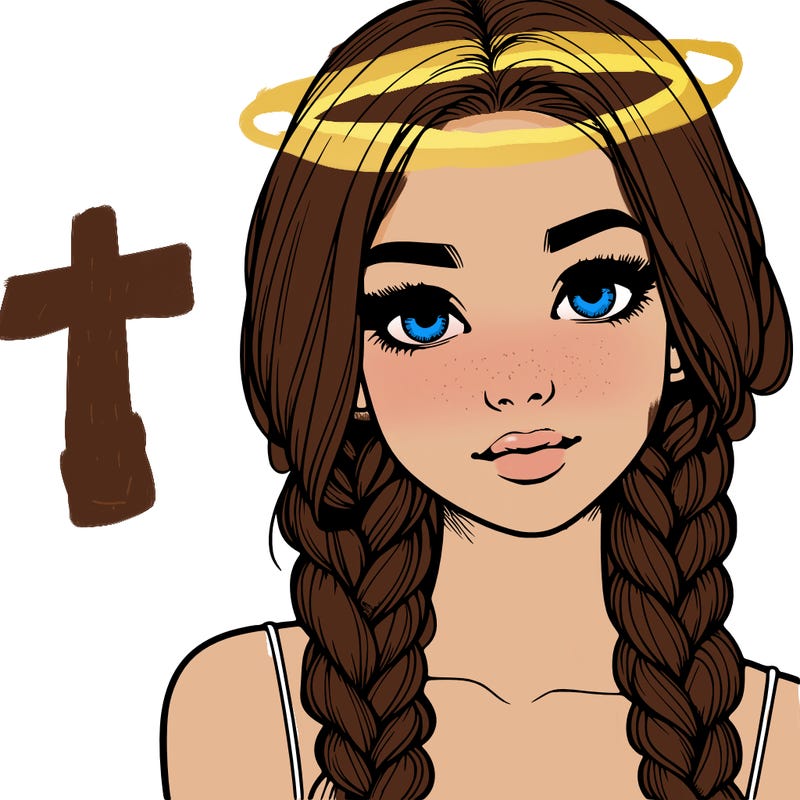 realistic girl with braids