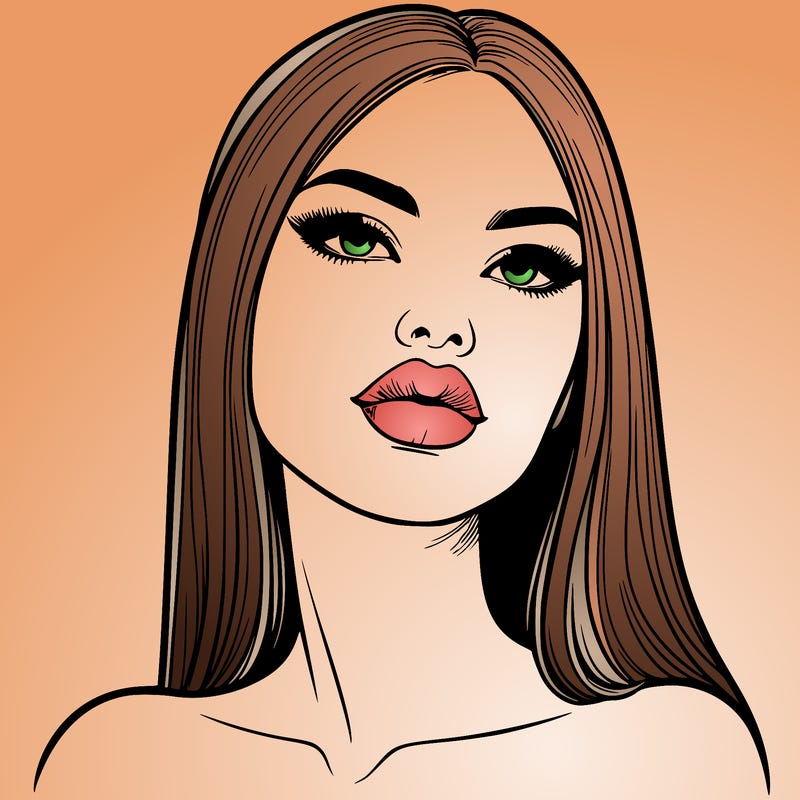 realistic woman with full lips