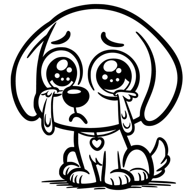 dog with tears