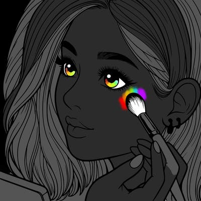 a realistic girl doing her makeup