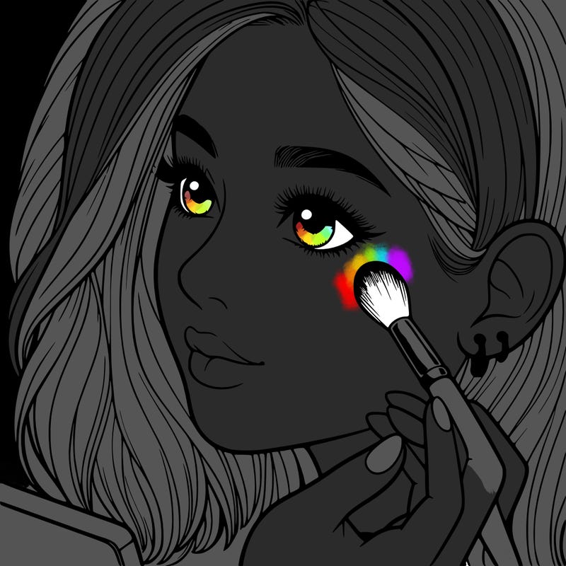 a realistic girl doing her makeup