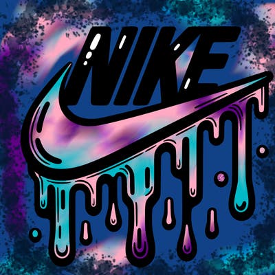 dripping nike logo