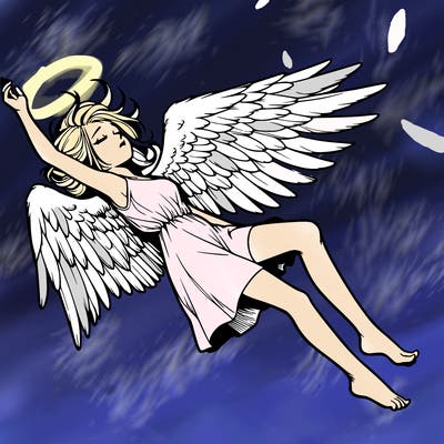 a falling angel realistic