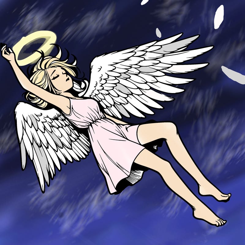 a falling angel realistic