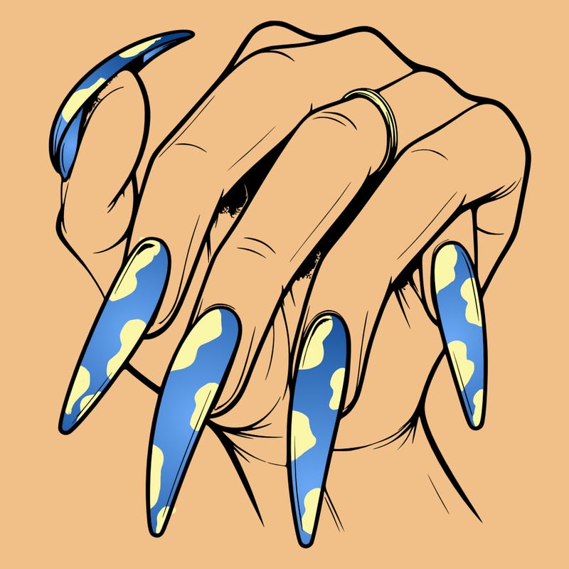 realistic long nails